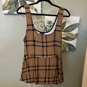 Torrid Brown and Black Plaid Tank Top